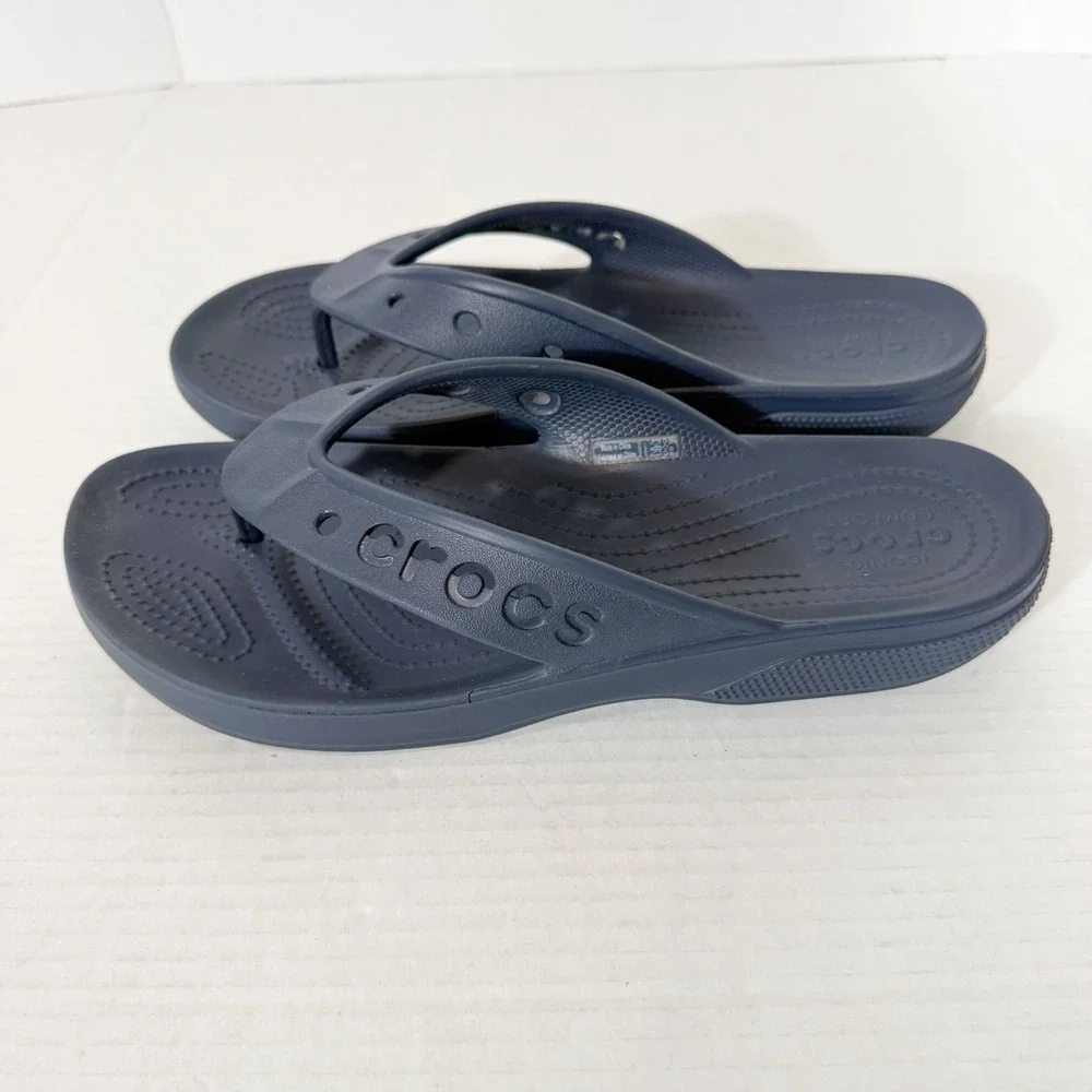 Crocs Unisex Baya II Navy Blue Comfort Flip Flop Sandals Womens 11 Men 9